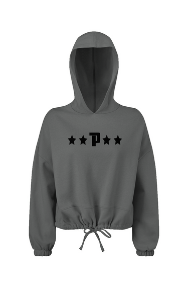 Ladies' Cropped Oversize Hooded Sweatshirt